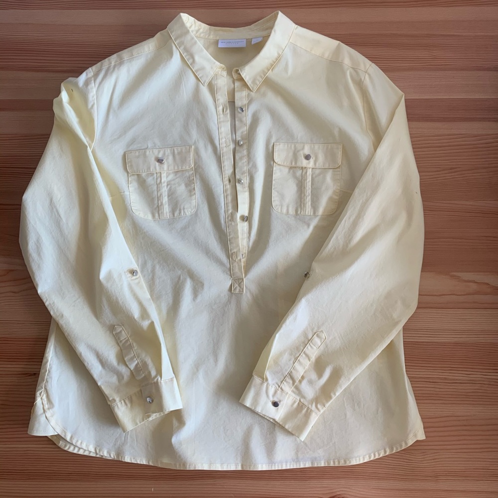 New York & Company Yellow Dress Shirt